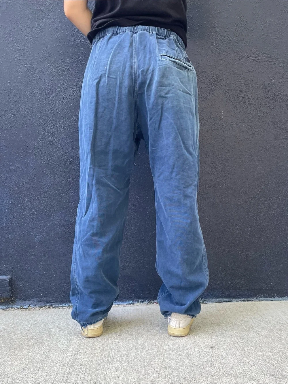 Baggy blue The North Face 100% cotton belted pants men’s large